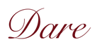 The word 'Dare' written in a cursive font on a white background